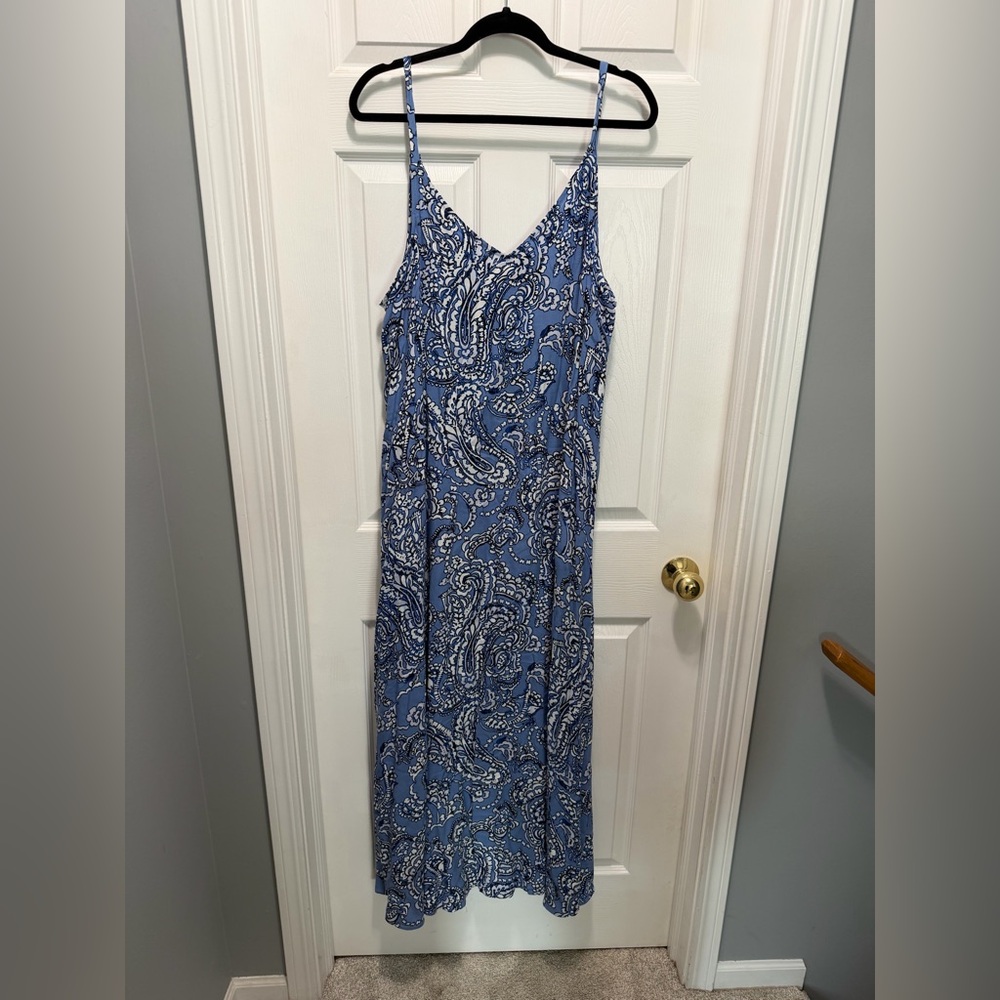 Vince Camuto Paisley Blue and White Maxi Dress